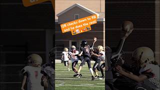 🦾 Quarterback takes big hit while throwing touchdown pass to his checkdown 🔥 football micdup [upl. by Avlasor]