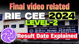 RIE CEE Result 2024 level2 final video regarding Result [upl. by Adamis538]