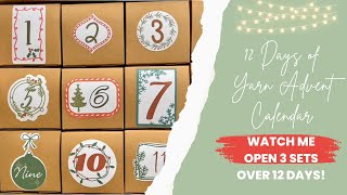 Unboxing 3 Yarn Advent Calendars A 12Day Christmas Countdown [upl. by Atkinson467]