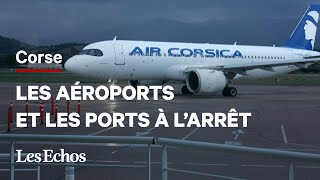 « On a passé la nuit à l’aéroport »  en Corse une grève perturbe les trafics aérien et maritime [upl. by Bihas]