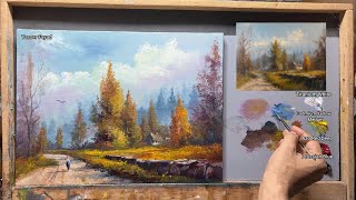 How I Paint Landscape Just By 4 Colors Oil Painting Landscape Step By Step 101 By Yasser Fayad [upl. by Zetneuq]