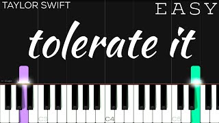 Taylor Swift  tolerate it  EASY Piano Tutorial [upl. by Portie]