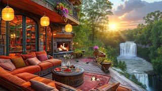 Gentle Spring Atmosphere with Cozy Porch Ambience 🌺 Relaxing Jazz Instrumental Music for Study Work [upl. by Atinyl]