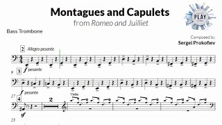 MONTAGUES AND CAPULETS 🎼 for BASS TROMBONE  Prokofiev without metronome amp other instruments 👇 [upl. by Durston]