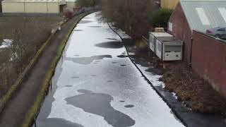 Rochdale canal frozen at Castleton [upl. by Ariahay]