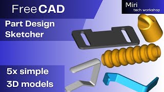 FreeCAD 5 simple 3D models part 86 [upl. by Web]