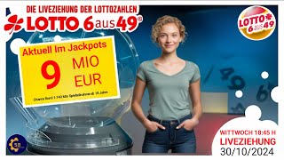 Ziehung der Lottozahlen live 30102024  lotto 6 aus 49 [upl. by Liberati]