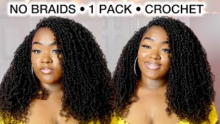 EASY NO BRAIDS 1 PACK CROCHET HAIRSTYLE  SUPER BEGINNER FRIENDLY ft Crochet Braids Plus [upl. by Frannie]