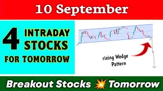 Breakout Stocks for tomorrow 💥 10 September 💥 Best intraday Stocks for tomorrow ✔️Technical analysis [upl. by Caresa]