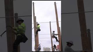 Lineman training in downtown Los Angeles Lineman Training LosAngeles ￼￼ [upl. by Lednik20]