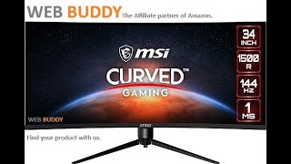 MSI Optix MAG342CQR 34 Inch 8636 cm Curved Gaming LCD Monitor  Gaming Monitor [upl. by Smalley]