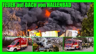 🔥 Feuer mit großen Flammen amp Rauchwolke auf Remstalhalle 🔥 🚒 Einsatz Feuerwehr Korb  Waiblingen [upl. by Relyt]