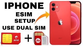 HOW TO USE DUAL SIM IN IPHONE  IPHONE 14 13 12 11 jio eSIM SETUP iphone me 2 sim kaise chlaye [upl. by Pillsbury]