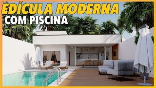 EDÍCULA MODERNA COM PISCINA EDÍCULA 10x6 [upl. by Mozes522]