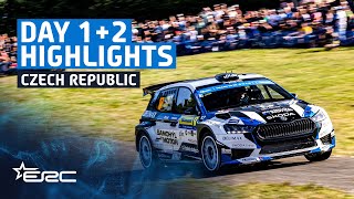 Day 1  2 Highlights  ERC Barum Czech Rally Zlín [upl. by Klepac675]