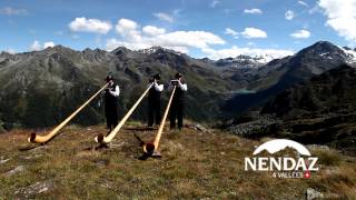 Alphorn Players in Nendaz Switzerland [upl. by Ardnaek220]