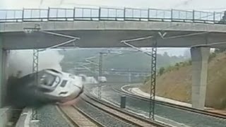 Spain Train Derailment Video 2013 Shocking Crash Kills At Least 77 Caught on Tape [upl. by Euqinitram]