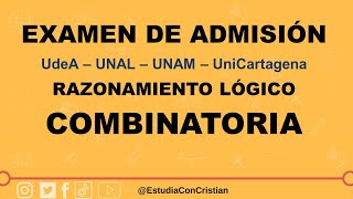 Ejercicio de Combinatorias UdeA UNAL ICFES UNAM [upl. by Fretwell]