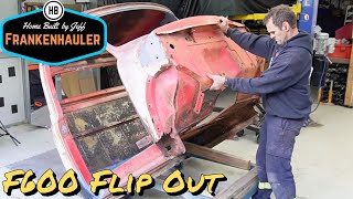 F600 cab flip  1954 Ford F600 Car Hauler Build part 8 [upl. by Ferdinana]