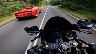 Supercars SBends amp Cops Pt3  YAMAHA R7 2022 AKRAPOVIC POV 4K [upl. by Mairim]