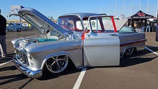 THE WORLDS LARGEST CHEVY C10 TRUCK EVENT DINOS GIT DOWN STATE FARM STADIUM GLENDALE ARIZONA 4K [upl. by Lynnett]