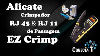 Como Crimpar cabo de rede com Alicate de crimpar EZCRIMP de passagem [upl. by Meelas]