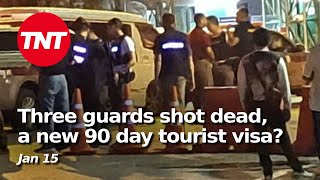 Three guards shot dead in Ratchaburi new 90 day tourist visa Taiwan election  Jan 15 [upl. by Dnalrag]