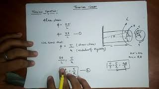 TORSION EQUATION  DERIVATION [upl. by Anyala]