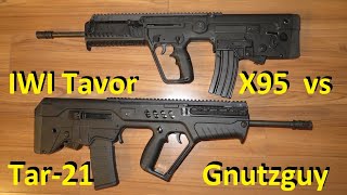 X95 vs Tar21 Review IWI Tavor bullpups [upl. by Noreht]