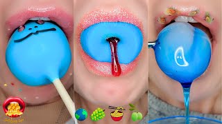 Satisfying ASMR Eating BLUE FOOD 💙Compilation Mukbang 먹방 [upl. by Amikat]