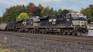 NS 7561 Leads Double Unit Coal Loads Up Grade [upl. by Anaujit]