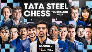 Tata Steel Chess 2024 Round 8  Anish Pragg Gukesh Vidit  Live Commentary by Amruta [upl. by Erehc305]