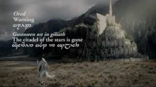 Minas Tirith Sindarin lyrics in Tengwar  Lord of the Rings Return of The King [upl. by Anaerb]