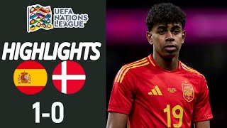 España vs Dinamarca 10 Resumen  UEFA Nations League 2024 [upl. by Yrehc]