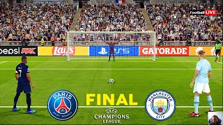 Man City vs PSG  Penalty Shootout  Final UEFA Champions League 2024 UCL  eFootball PES Gameplay [upl. by Nivloc]