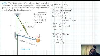 14–93 Kinetics of a Particle Work and Energy Chapter 14 Hibbeler Dynamics Benam Academy [upl. by Auhsot]