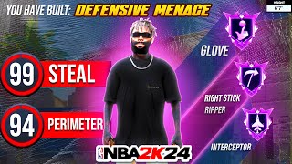 This 99 STEAL quotDEFENSIVE MENACEquot Lockdown Build just RUINED NBA 2K24 [upl. by Aizek]