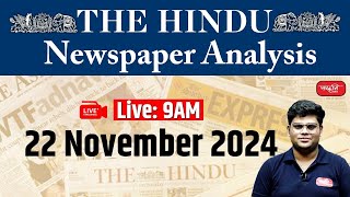 The Hindu Newspaper Analysis  22 November 2024  Current Affairs Today  UPSC  Sanskriti IAS [upl. by Nigel]