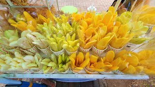 Filipino Street Food  Green Mango  Guava  Cotton Fruit  Mangga  Bayabas  Santol [upl. by Gehman]