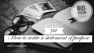 HOW TO WRITE STATEMENT OF PURPOSE FOR PhD  POINTS TO REMEMBER  ACTREC JRF  BIOLOGICAL [upl. by Corrianne]