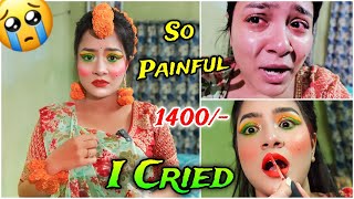 I Went to The WORST Reviewed MEHENDI Makeup Artist 😭 I CRIED 😱 GONE Painful 🤮 Rs 1400 [upl. by Eirrak791]