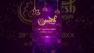 Ganpati Invitation Video  Custom Ganpati Puja Invitations  IM2068 [upl. by Meldoh]