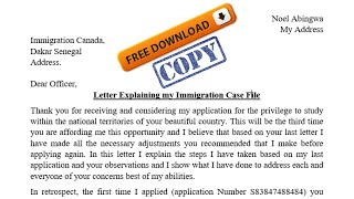 Letter of Explanation Statement of Purpose for Canada Visa Format and Sample [upl. by Der43]