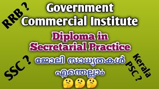 What are the job opportunities of Diploma in Secretarial Practice Govt Commercial Institute [upl. by Siraj730]