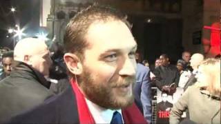 Tom Hardys top dating tip Say no to chatup lines This Means War premiere London [upl. by Hanah10]