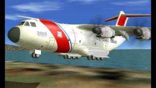 FS2004 US Coast Guard A400M pousando em Kodiak Alasca [upl. by Hubing818]