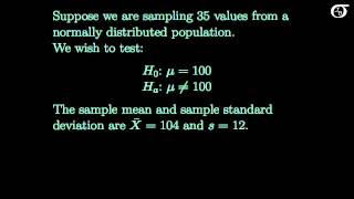 Hypothesis tests on one mean t test or z test [upl. by Dixon141]