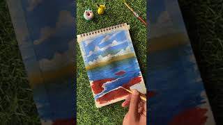 Ocean seascape painting Watercolour Painting Tutorial for Beginners [upl. by Assenyl]