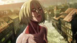 ミカサ 女型の巨人とのバトルシーン 【進撃の巨人 24話】 HD Attack on titan ep24 [upl. by Atikahs]