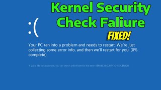 How To Fix Kernel Security Check Failure Windows 1110 KERNEL SECURITY CHECK FAILURE Error [upl. by Shir44]